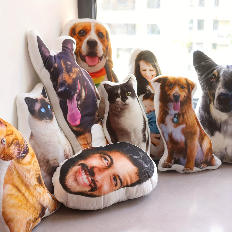 Personalisierte Haustierkissen in Hunde- und Katzenform mit eigenem Foto von Lifel, Mehrfarbig - Bild 3
