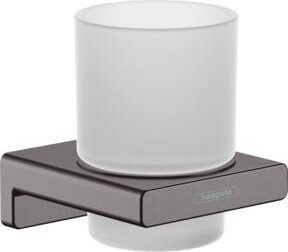 Hansgrohe Zahnputzbecher AddStoris Wandmontage aus Metall in Schwarz oder Weiß - Bild 1