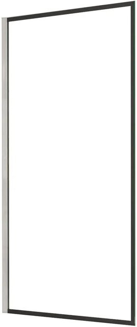 AICA Duschwand Badewannenaufsatz mit Aluminiumrahmen in Schwarz, Glas transparent, B: 75 cm, H: 140 cm - Bild 1