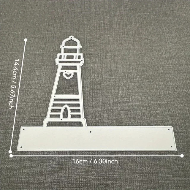 Leuchtturm Metall Stanzform in Silber für Scrapbook und Handwerk - Bild 1