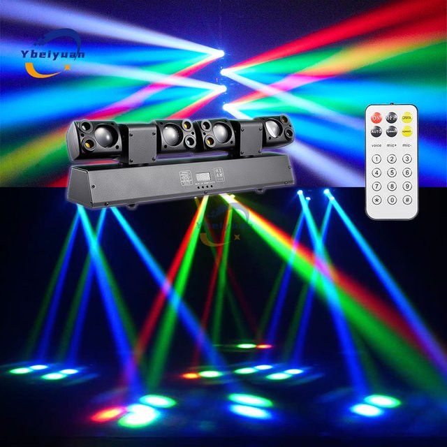 Ybeiyuan 80W LED Dual-Head Moving Head Effektlicht mit Rot, Grün und Gelb Laser sowie Flash und DMX512 Steuerung für DJ, Disco und Bühne - Bild 1