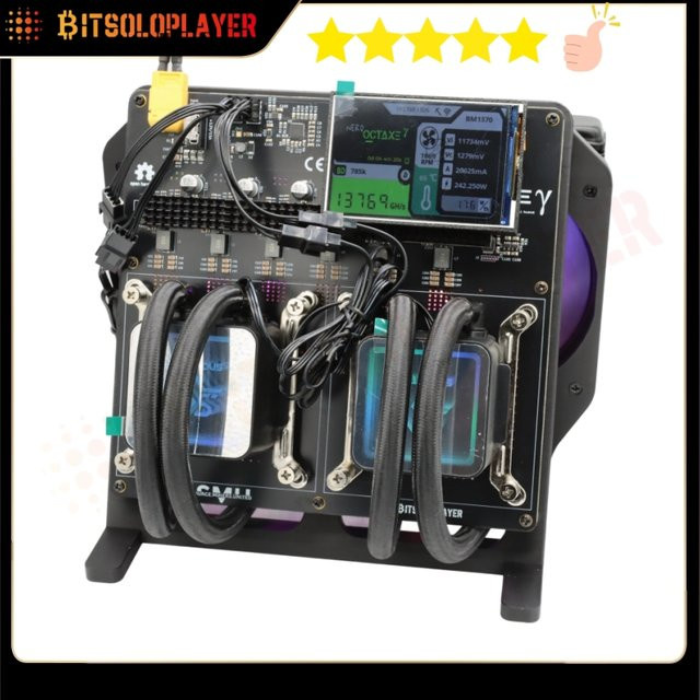NerdOctaxe Rev3.1 Hydro Bitcoin Solo Miner in Schwarz mit Mean Well Netzteil und 13,8 Th/s Hashrate - Bild 1