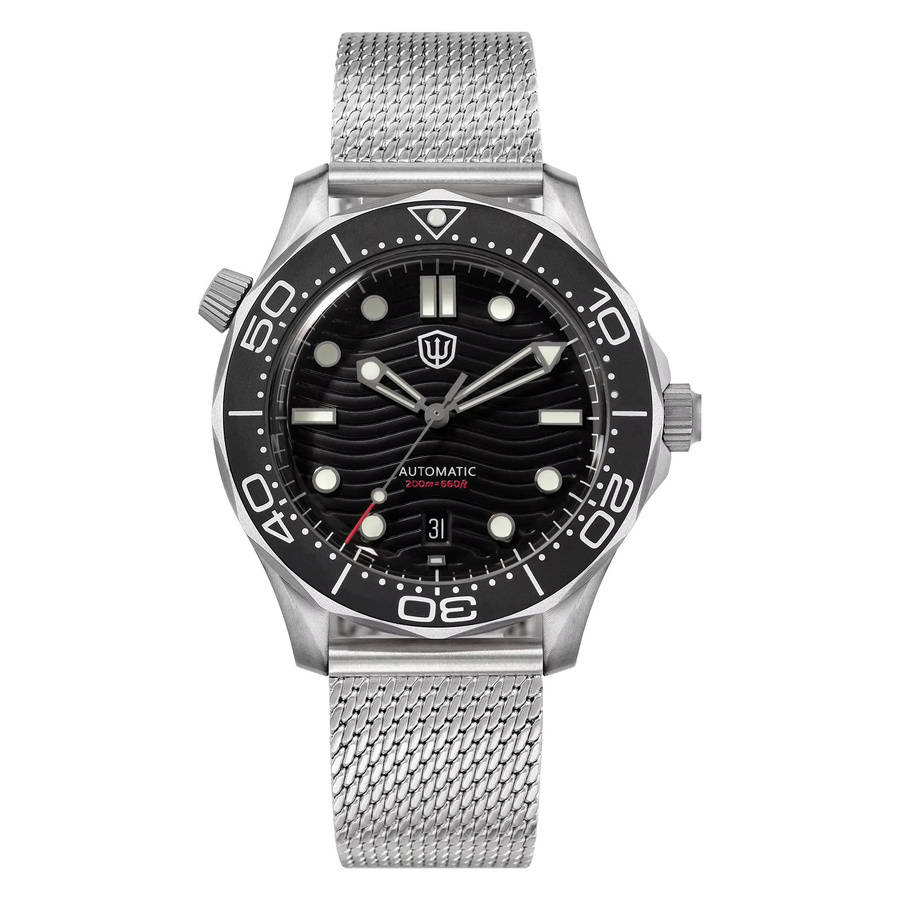 Watchdives Automatik-Taucheruhr, Titangehäuse, 42 mm, Textil/NATO, Unisex - Bild 3