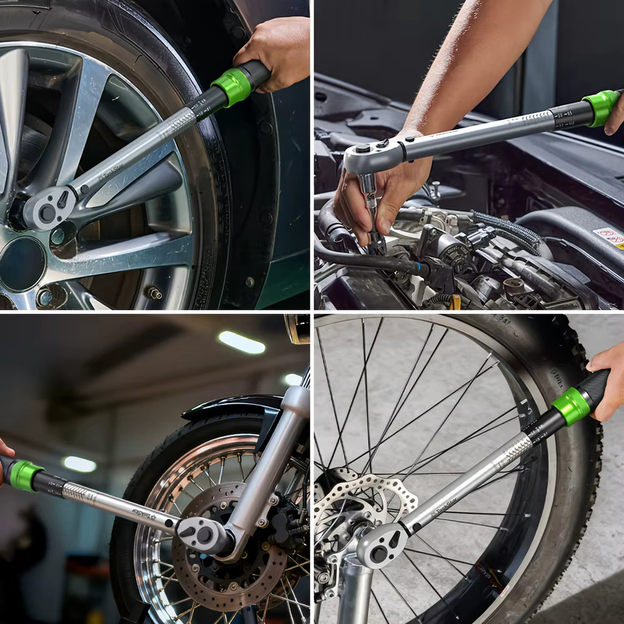 TaskStar Mechanisches Drehmomentschlüssel Set 8-teilig in Silber mit 1/4, 3/8 und 1/2 Zoll Antrieb für Fahrrad und Motorrad Reparaturen - Bild 6