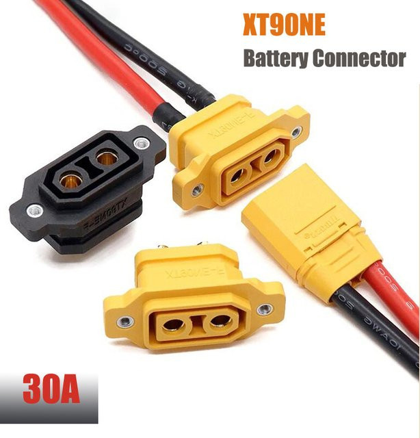 DIVEDEER XT90NE Lithium-Batterie Lade Stecker Set mit vergoldeten XT90 Terminals in Gelb - Bild 1