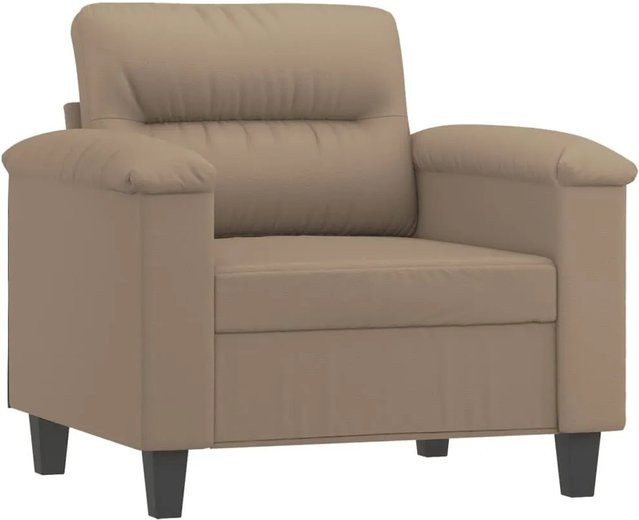 vidaXL Sessel in Cappuccino-Braun aus Kunstleder mit Armlehnen und Metallgestell - Bild 1