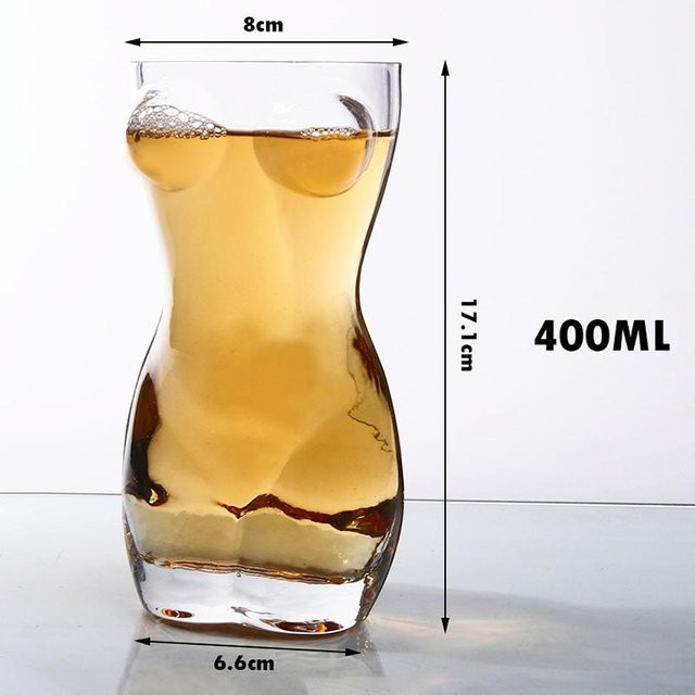 Write Charms Bierbecher aus Kristallglas, vielseitiges Cocktailglas für Whisky, Wodka oder Schnaps, beige, B/T/H: 8,0 x 17,1 x 6,6 cm - Bild 1