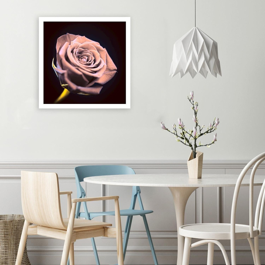 Leinwandbild Rose in der Dunkelheit von Feeby, Farbe Rosa, B/T/H: 30 x 30 x 1 cm - Bild 3