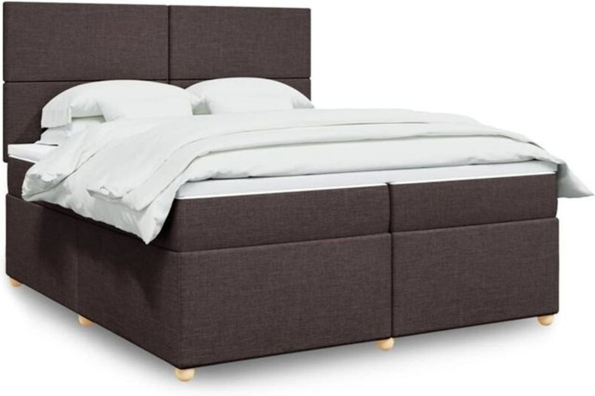 Vidaxl Boxspringbett mit Matratze in Braun aus Stoff, B/T/H: 200 x 200 x 140,5 cm - Bild 1
