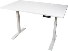 STIER Elektrisch höhenverstellbarer Schreibtisch in Weiß mit MDF-Platte, B/T: 120 x 80 cm - Bild 1
