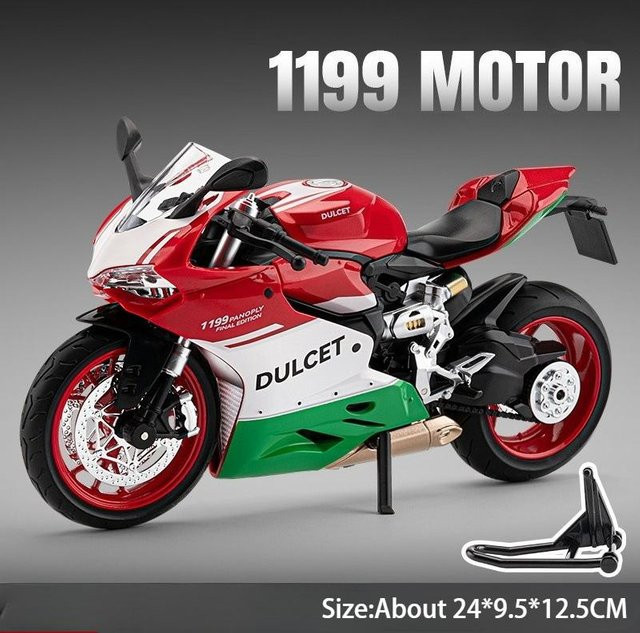 V4S 1199 Motorrad Modell, Spielzeugauto, Skala 1:9, mit Licht und Sound, ab 14 Jahren - Bild 1