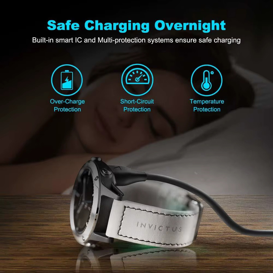 USB Typ C Ladekabel für Garmin Fenix 7 7S 7X 6 6S 6X 5 5S 5X Vivoactive 3 4S Venu 2 2S 3 3S in Schwarz, Länge: 1 m - Bild 6