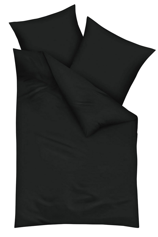 Kaeppel Mako-Satin Bettwäsche Uni 3000 Schwarz, Breite: 155 cm, Länge: 220 cm - Bild 1
