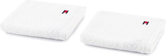 Waschlappen-Set Tommy Hilfiger Legend aus Baumwolle in Weiß, 2 Stück - Bild 1