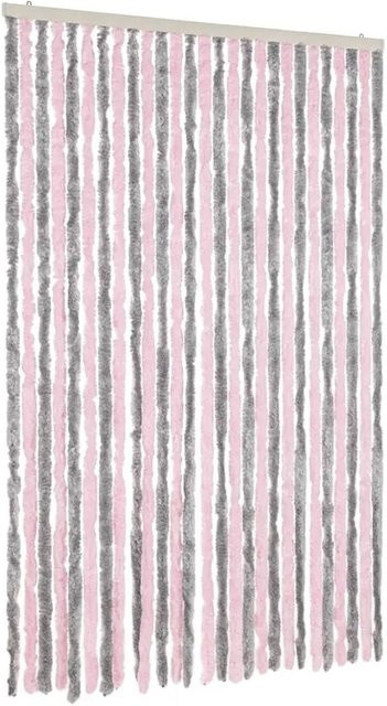 vidaXL Fliegenvorhang aus Chenille in Silbergrau und Rosa, B: 118 cm, H: 220 cm - Bild 1