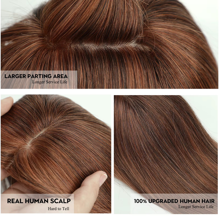 HAIRCUBE Echthaar-Topper Auburn, 14 Zoll, Remy-Echthaar, Damen - Bild 3