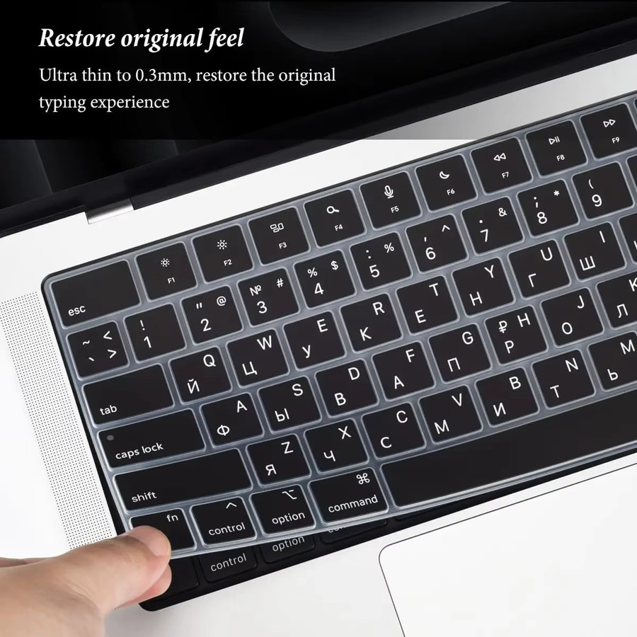 Transparente Tastaturabdeckung für Apple MacBook Pro 14 und 16 Zoll sowie MacBook Air 13 und 15 Zoll (Modelle 2022–2024) - Bild 3