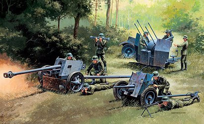 Italeri 3 Guns: PaK 37, PaK 40, FLAK 38, Fahrzeuge, 1:72 - Bild 1
