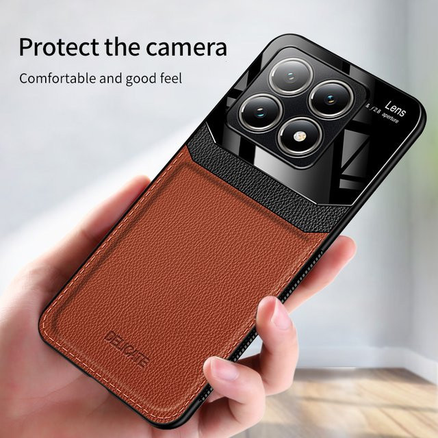 EUCAGR Handyhülle aus Acryl und PU-Leder für Xiaomi 14T, 14T Pro, 15 Ultra und 15S Pro mit Kameraschutz in Schwarz - Bild 1