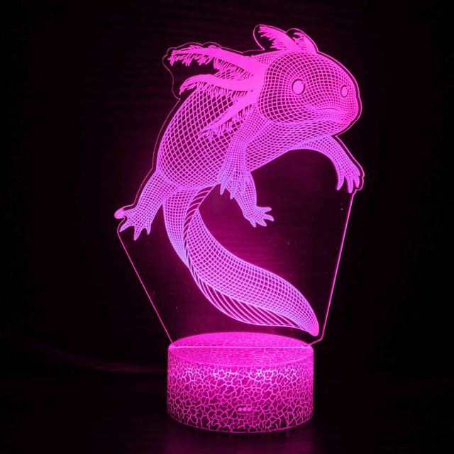 Nighdn Axolotl 3D LED Nachtlicht mit 16 Farben und Fernbedienung, USB Schreibtischlampe für Kinderzimmer und Schlafzimmer - Bild 1