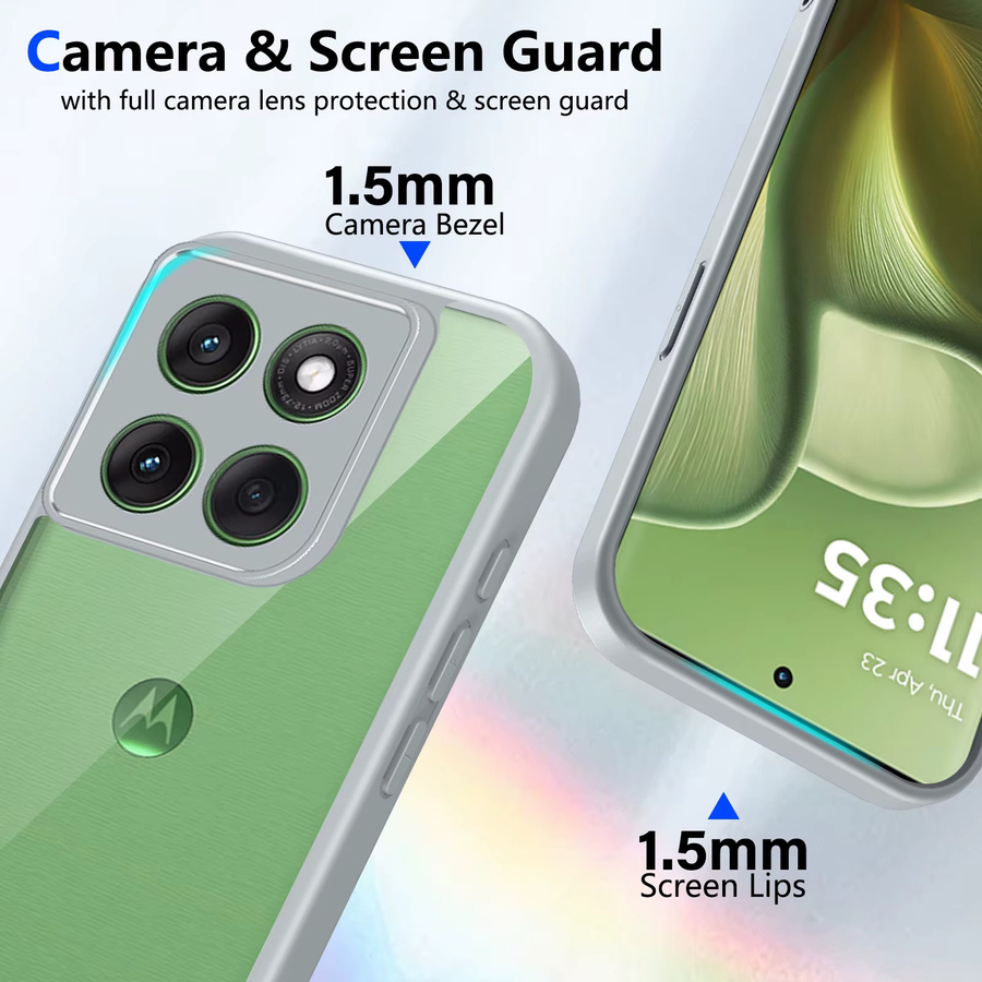 Motorola Edge 70 60 50 40 Neo Bumper Air Cushion Hard Case in Transparent und Blau - Bild 2
