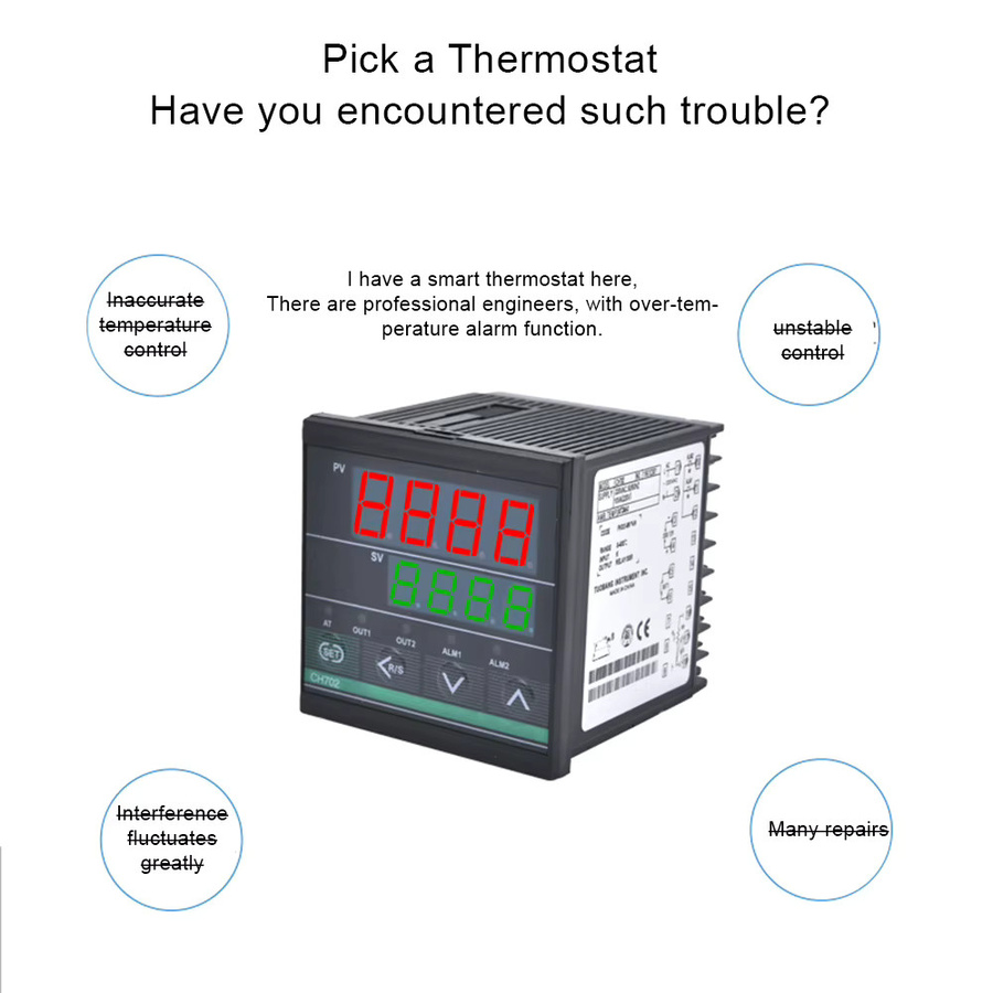 Aideepen Digitaler PID Temperaturregler mit LCD-Display und Doppel-Ausgang SSR und Relais, AC 220V, Schwarz - Bild 3