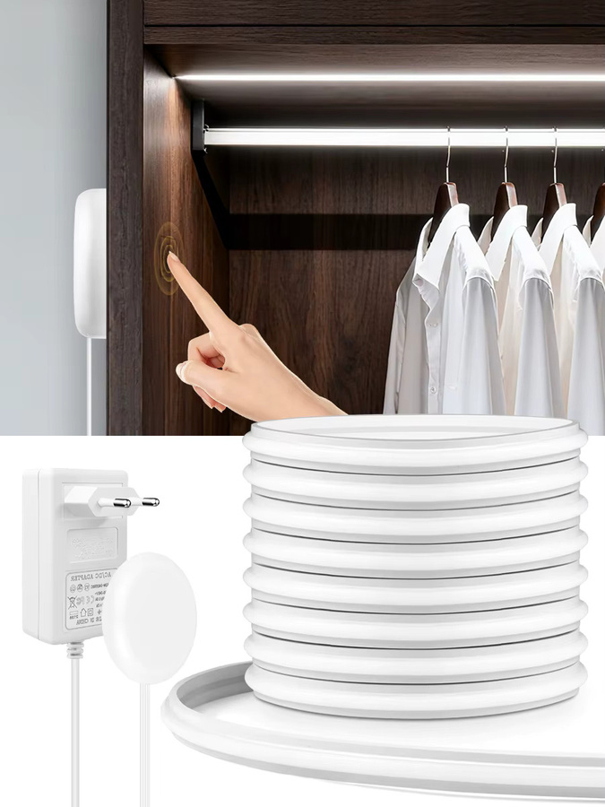 Rybakov Neon Cob LED-Streifen mit Touch-Sensor, dimmbares Silikon-Neonband für Unterschränke in Weiß, Naturweiß oder Warmweiß - Bild 7