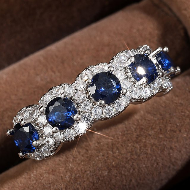 Zakol Ring, Kupfer, Silber Farbe, Zirkonia, Kristall, Damen - Bild 1