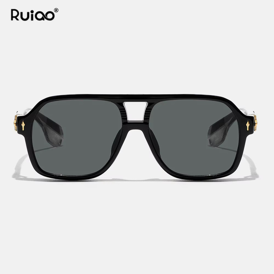 Ruiao Aviator Sonnenbrille, Vollrand, Unisex, black - Bild 2