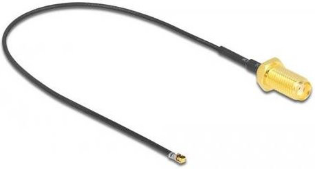 Delock WLAN-Antennen Anschlusskabel mit SMA-Buchse und IPEX-Stecker in Schwarz, 0,2 m - Bild 1