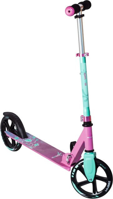 Muuwmi Aluminium Scooter Tretroller, Pink-Türkis, GS-geprüft - Bild 1