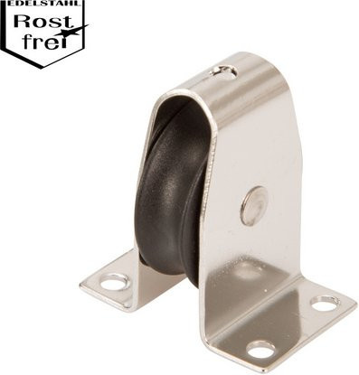 Conacord Stehblock aus Edelstahl mit Kunststoffrolle in Silber für Seile bis 8 mm Ø, Länge: 42 mm - Bild 1