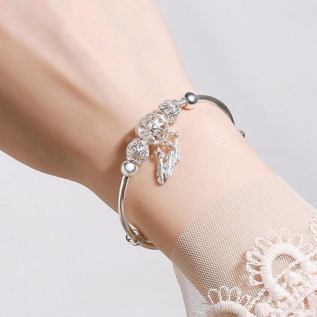 POMOiii Armband Armreif Manschette, 925 Silber, Dreamcatcher, Damen - Bild 1