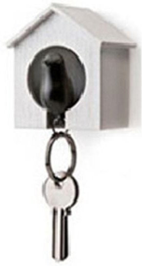 Schlüsselanhänger Vogelhaus-Form, schwarz, Unisex - Bild 1