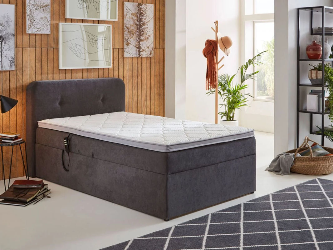 SUN GARDEN Bett in Boxspringoptik Hobart mit motorischer Kopfteilverstellung, Kopfteil, Topper, Bettkasten und Taschenfederkern-Matratze, B/T/H: 120 x 200 x 104 cm - Bild 2