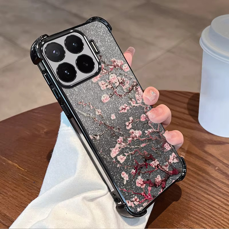 Fundas Glitzerbeschichtete Schutzhülle für Xiaomi 17T Pro mit Blumenmuster aus flexiblem TPU - Bild 3