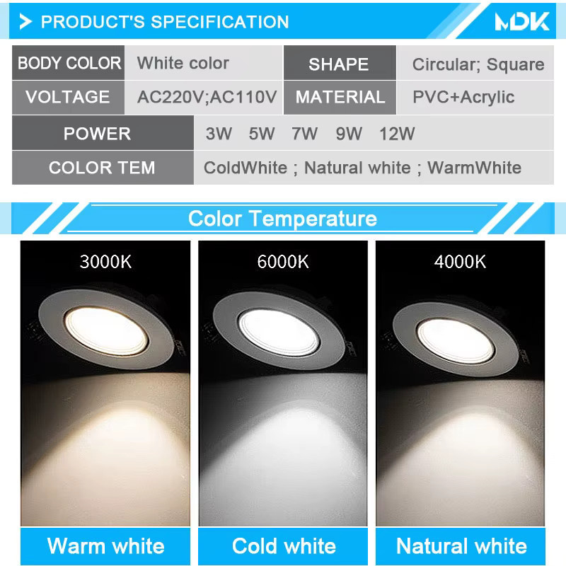 10er Set Teetealy LED-Downlights, runde Einbaustrahler in Weiß, winkelverstellbare Deckenleuchten für die Innenbeleuchtung - Bild 2