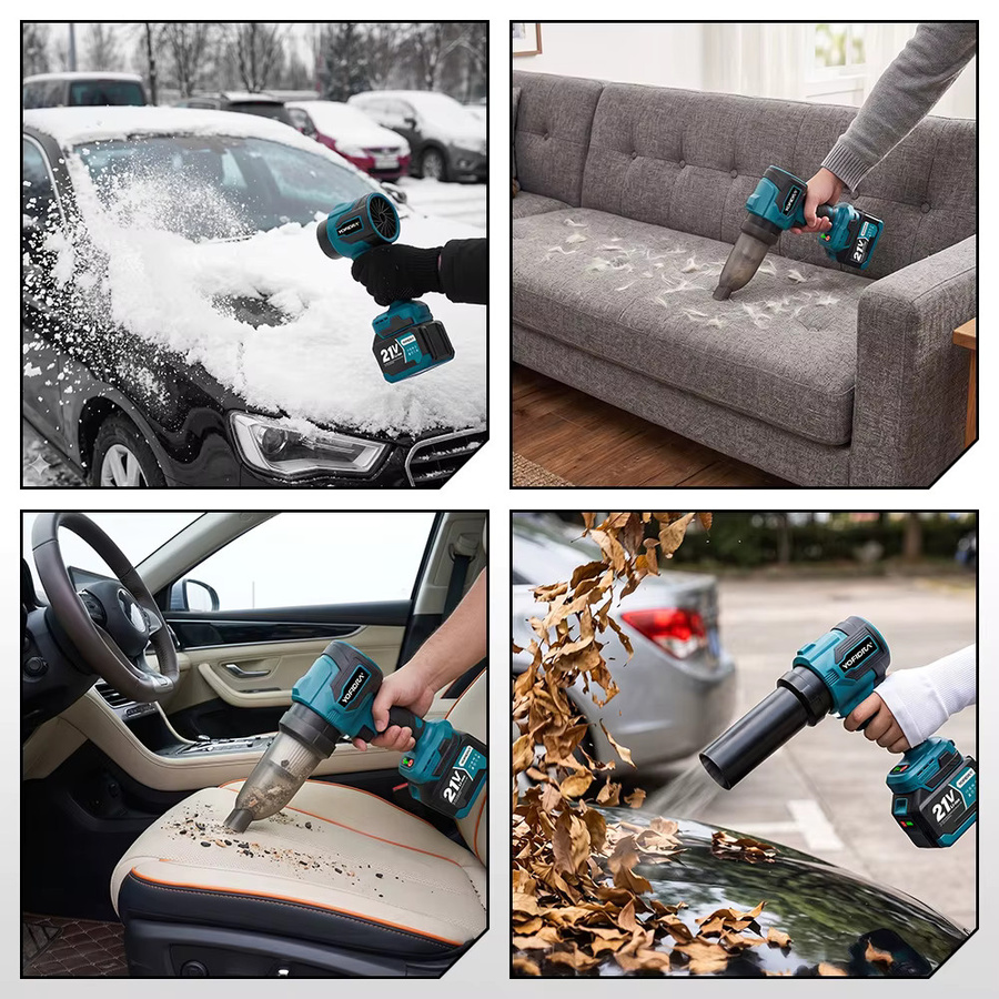 YOFIDRA Bürstenloser Elektrischer Turbolüfter 3500W Laubbläser und Laubstaubsauger für Makita LXT Akkus - Bild 2