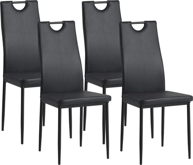 Albatros Esszimmerstühle SALERNO 4er Set in Schwarz aus Kunstleder mit modernem Design - Bild 1