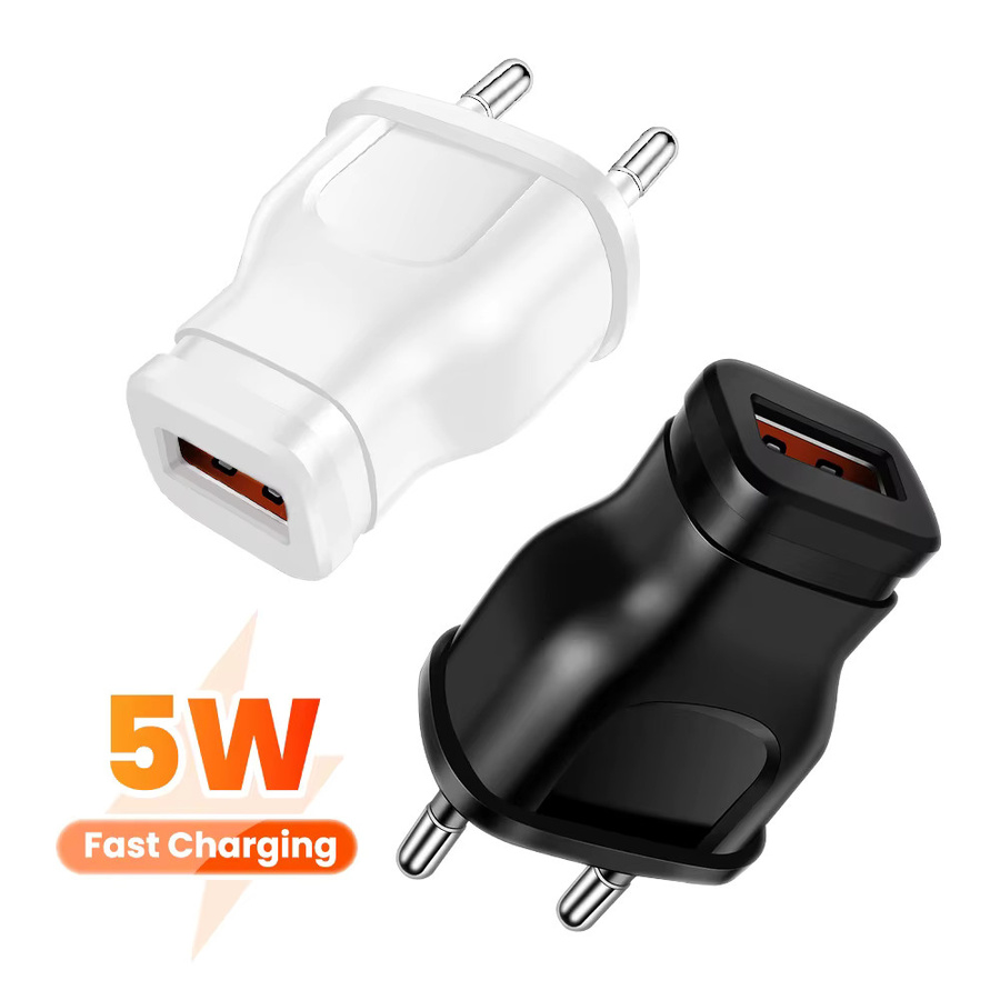 Elough USB-Reiseladegerät mit EU/US-Konvertierungsstecker, 1A 5W Ladekopf für Smartphone, Schwarz - Bild 5