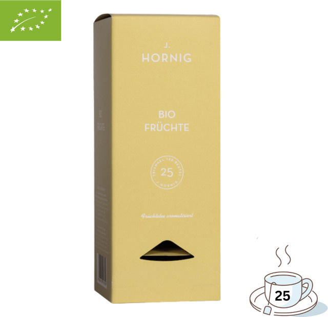 J. Hornig Früchtetee, Bio, koffeinfrei, 25 Teebeutel, 100g - Bild 1