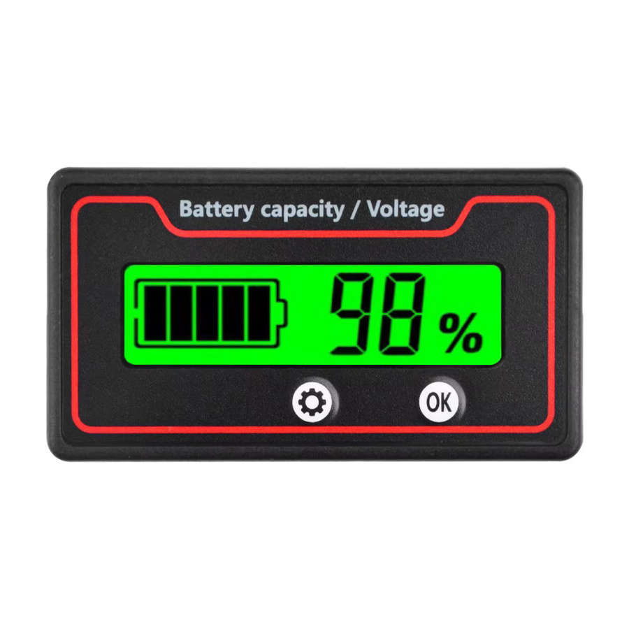 Voktta Batteriekapazitätsanzeige für Blei-Säure, Lithium und LiFePO4 in Schwarz, 9–120 V - Bild 2