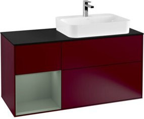 V&B Waschtischunterschrank Finion in Platinbraun mit linkem Regal, B/T/H: 120 x 50,1 x 50,1 cm - Bild 1