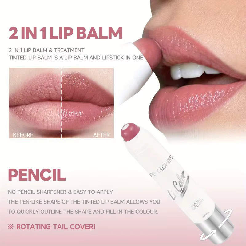 PECOLOVERS Lippenstift für Damen, wasserfest, natürlich - Bild 3