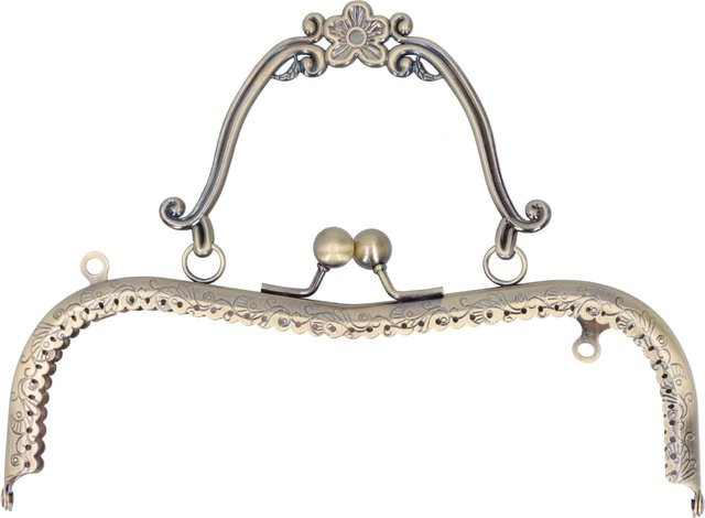 TOMTOP JMS Metall Geldbörsenrahmen mit Kussverschluss und geprägtem Griff in Bronze Gray, Breite: 20,5 cm - Bild 1
