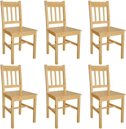 6er Set vidaXL Esszimmerstühle aus Kiefernholz in Braun und Beige, modern und lackiert