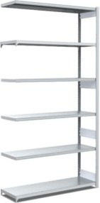 Bito Fachbodenregal Typ L, verzinkt, Farbe: Silber, B/T/H: 100 x 42,4 x 250 cm, Belastbarkeit pro Anbaufeld: 100 kg - Bild 1