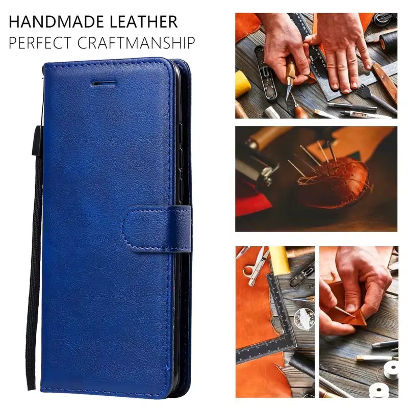 Leder-Wallet-Case für Google Pixel 3A, 4A, 5A, 5G mit Kartenfächern und Standfunktion in Rot oder Blau - Bild 2