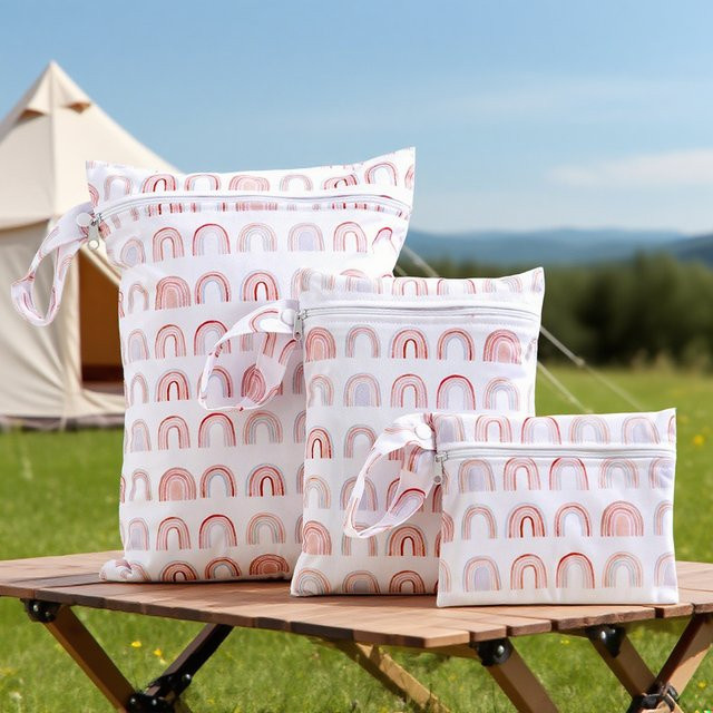 Elinfant 3-teiliges Kinderwagen-Aufbewahrungstaschen-Set mit Wickeltasche und Trockentasche, Mehrfarbig - Bild 1