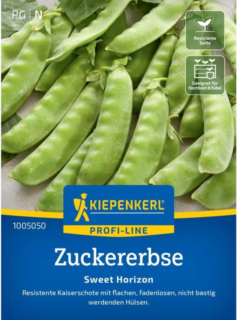 Kiepenkerl Zuckererbse Sweet Horizon Saatgut für Gemüse im Kübel oder Hochbeet - Bild 1